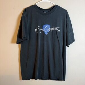 Vintage 2004 Eric Clapton World Tour Graphic T-Shirt Mens XL Black Band Tee
